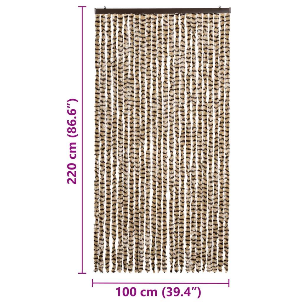 vidaXL Insektenschutz-Vorhang Beige und Braun 100x220 cm Chenille