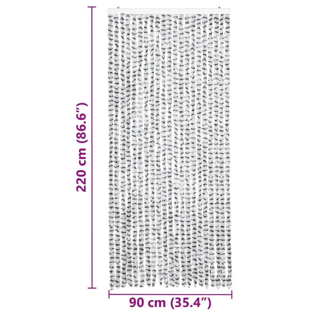 vidaXL Insektenschutz-Vorhang Hell- und Dunkelgrau 90x220 cm Chenille