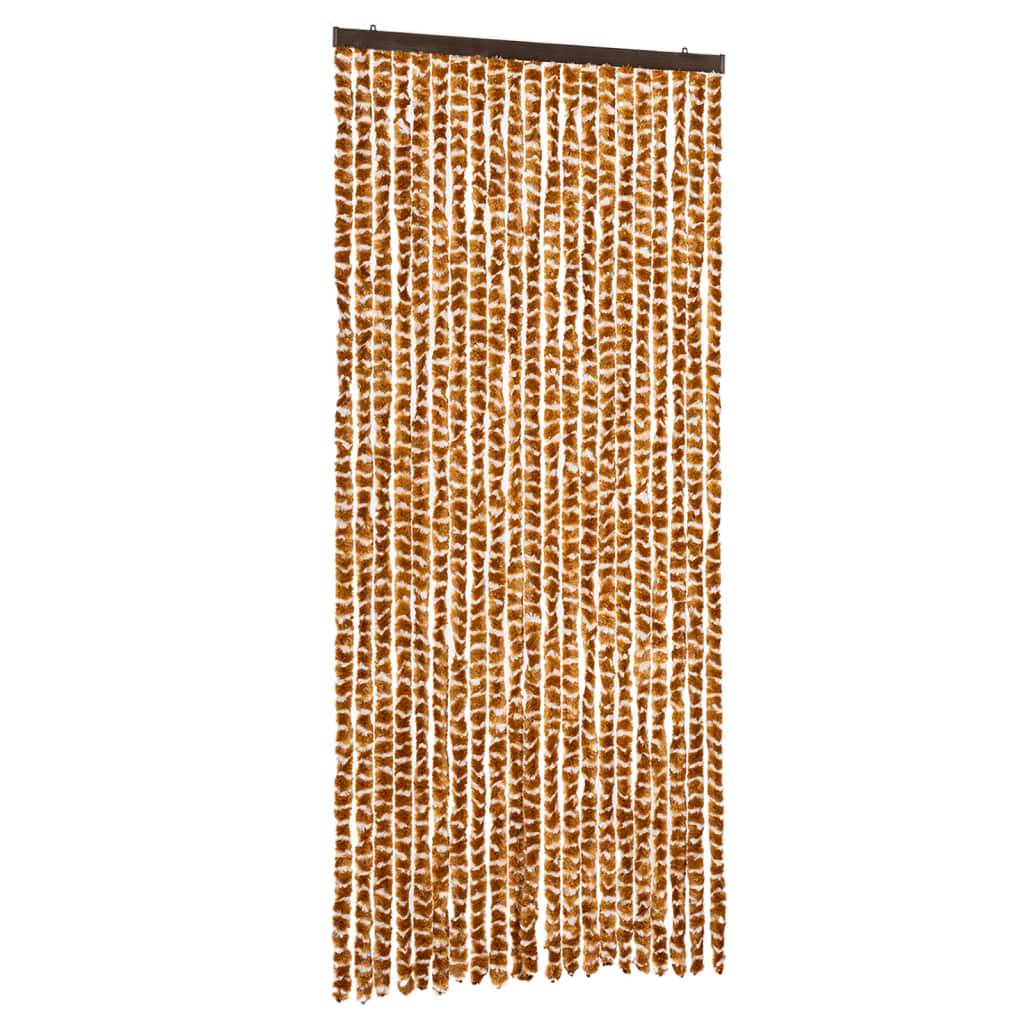 vidaXL Insektenschutz-Vorhang Ocker und Weiß 90x220 cm Chenille