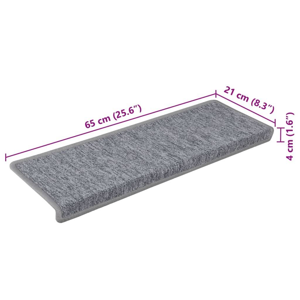 vidaXL Stufenmatten 15 Stk. 65x21x4 cm Weiß und Grau
