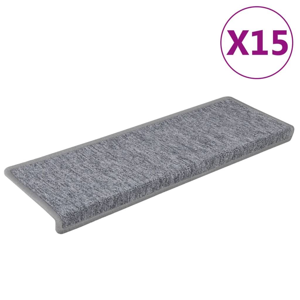 vidaXL Stufenmatten 15 Stk. 65x21x4 cm Weiß und Grau