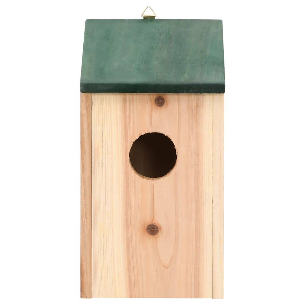 vidaXL Vogelhäuser 10 Stk. Tanne Massivholz 12x12x22 cm