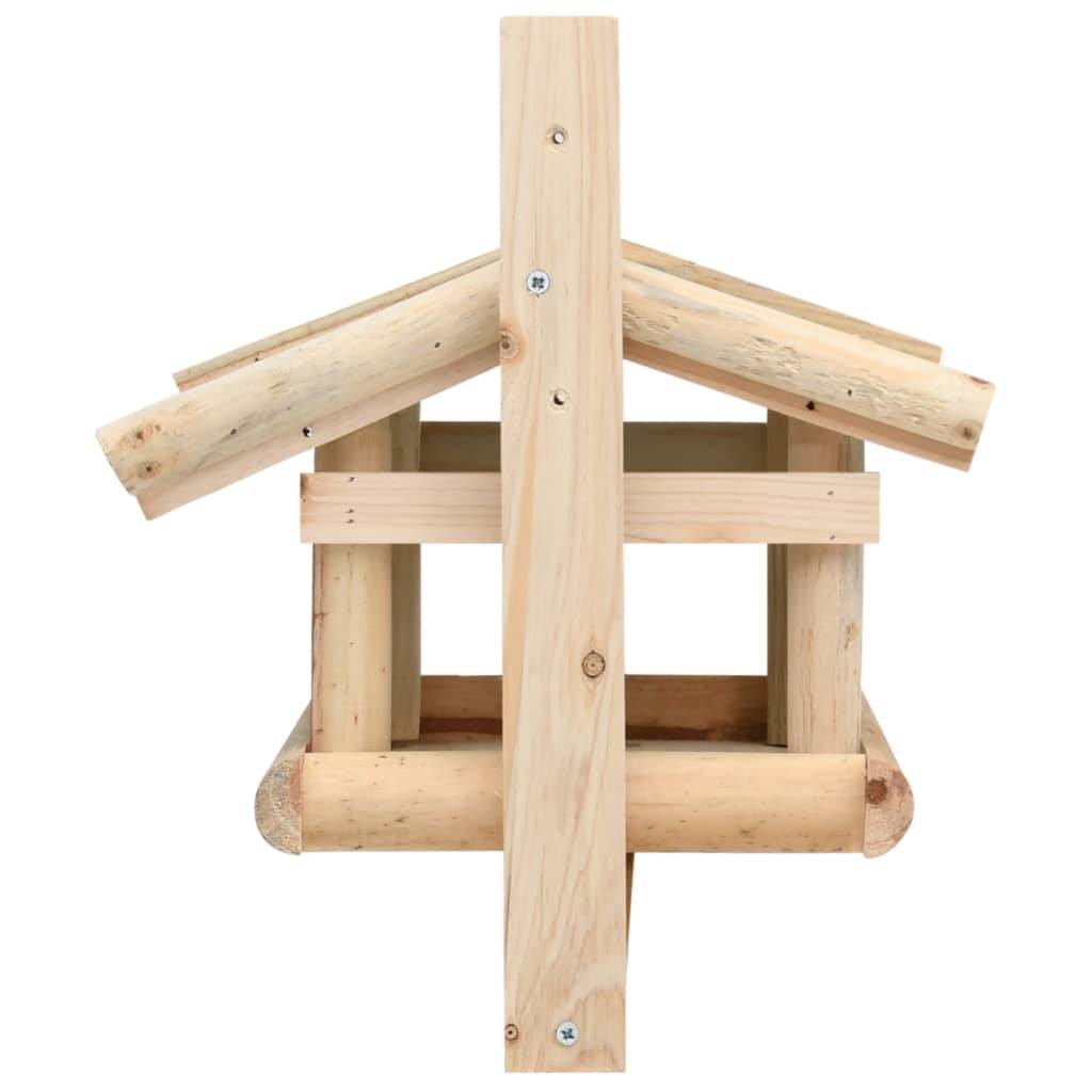 vidaXL Vogelfutterhaus Massivholz 35x29,5x21 cm