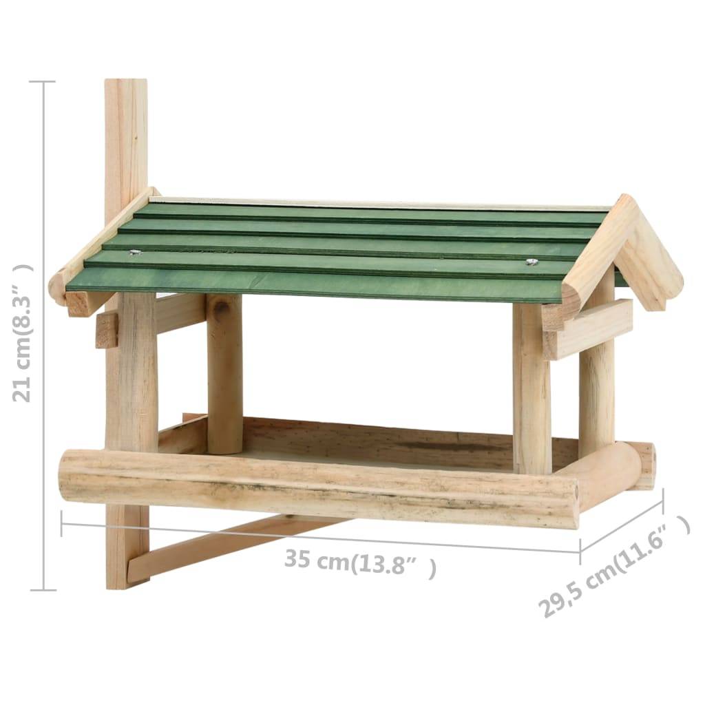 vidaXL Vogelfutterhaus Massivholz 35x29,5x21 cm
