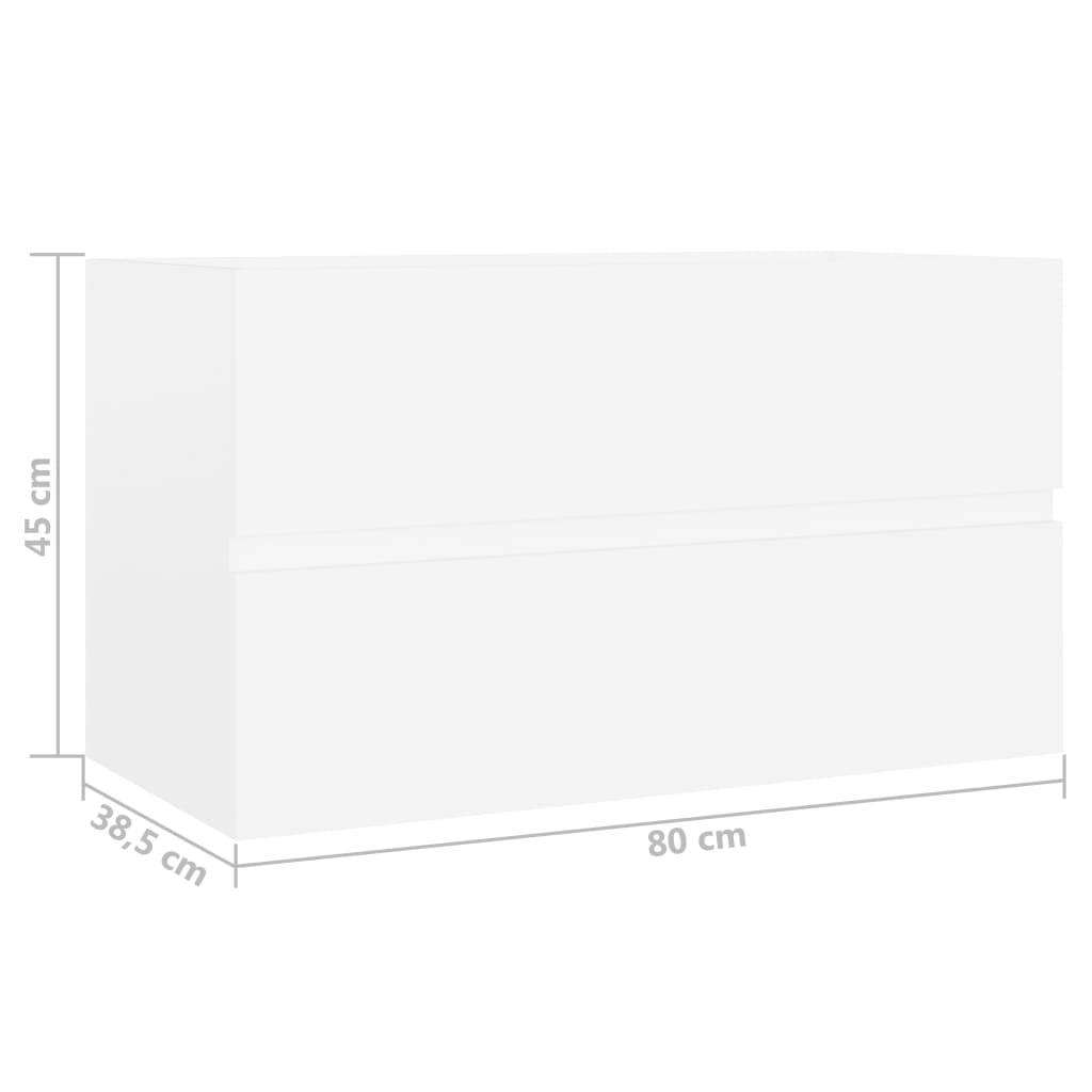 vidaXL Waschbeckenunterschrank mit Einbaubecken Weiß Holzwerkstoff