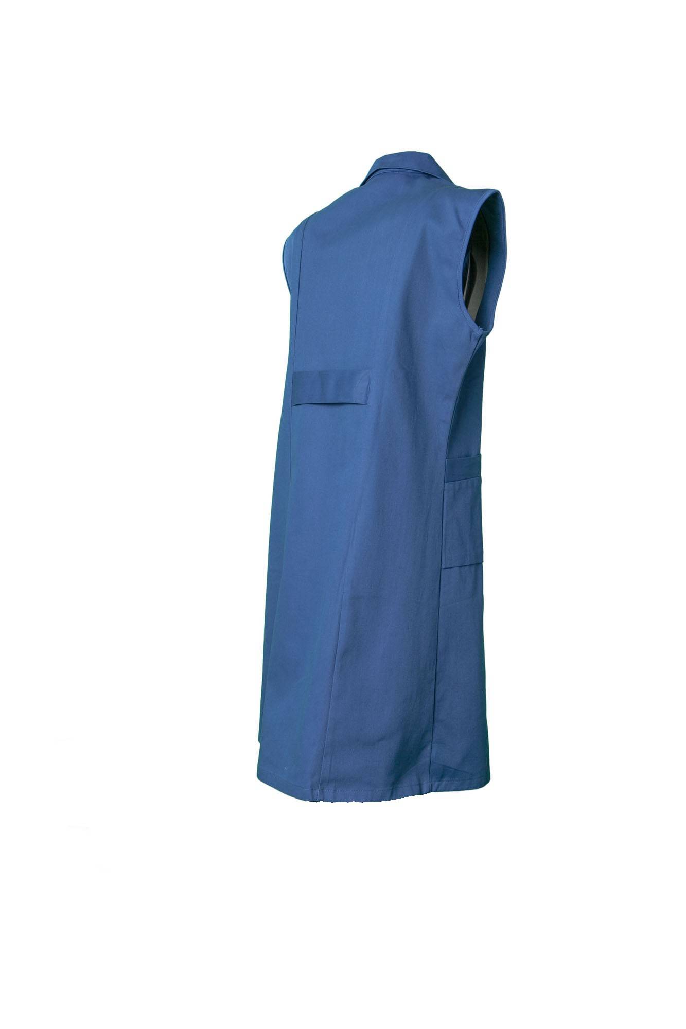 Planam Damen Mantel Baumwolle ärmellos kornblumenblau 38 1691038