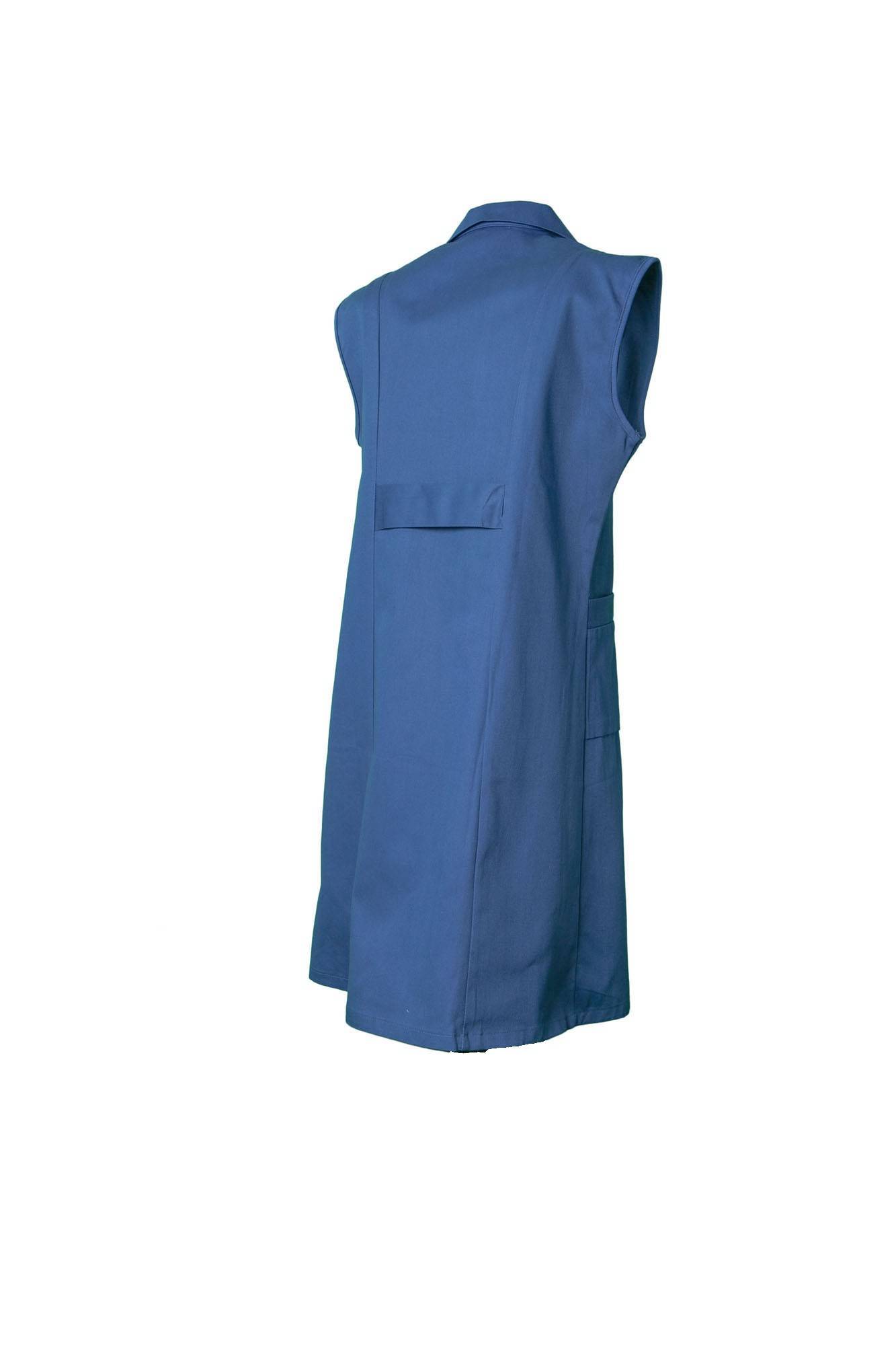 Planam Damen Mantel Baumwolle ärmellos kornblumenblau 36 1691036