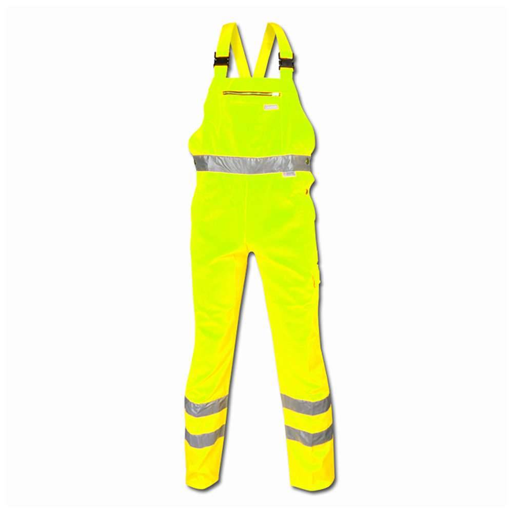Latzhose "Warnschutz" - Gr. 62 - uni gelb - EN ISO 20471 Klasse 2