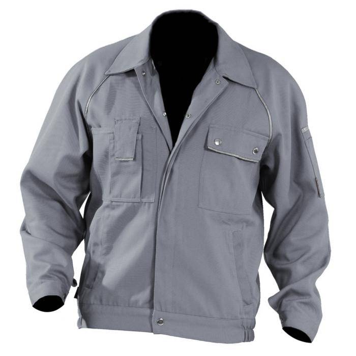 Bundjacke - Gr. 110 - grau - 320 g/m² - 65% Polyester - 35% Baumwolle - "Canvas 320" - schmutz- und wasserabweisend - atmungsaktiv - Planam