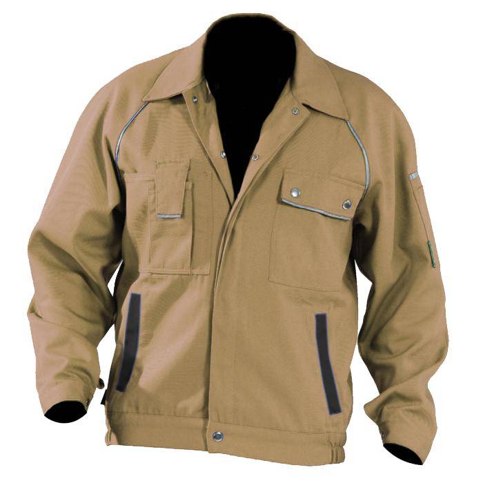Bundjacke - Gr. 110 - khaki/schwarz - 320 g/m² - 65% Polyester - 35% Baumwolle - "Canvas 320" - schmutz- und wasserabweisend - atmungsaktiv - Planam