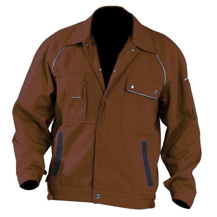 Bundjacke - Gr. 98 - braun/schwarz - 320 g/m² - 65% Polyester - 35% Baumwolle - "Canvas 320" - schmutz- und wasserabweisend - atmungsaktiv - Planam