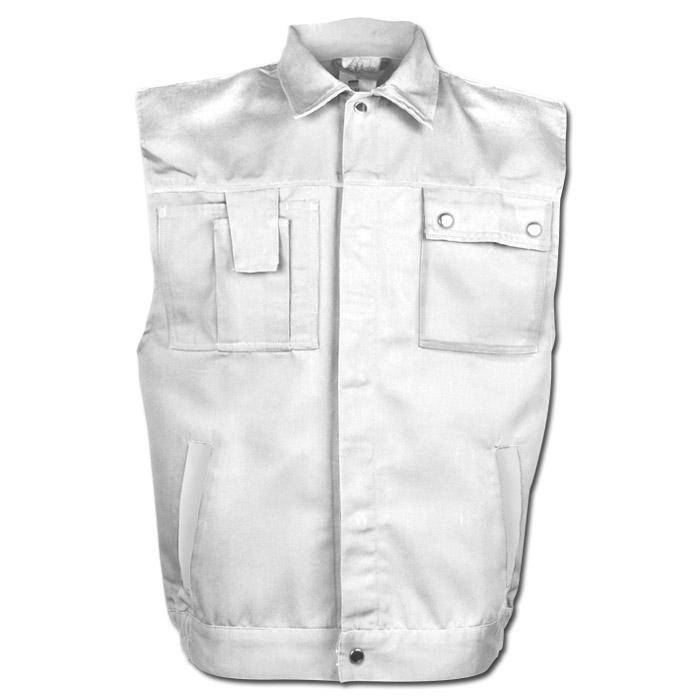 Arbeitsweste - Gr. S - weiß - 65% PES - 35% CO - ca. 320 g/m² - strapazierfähig - atmungsaktiv - schmutz- und wasserabweisend - "Canvas 320"