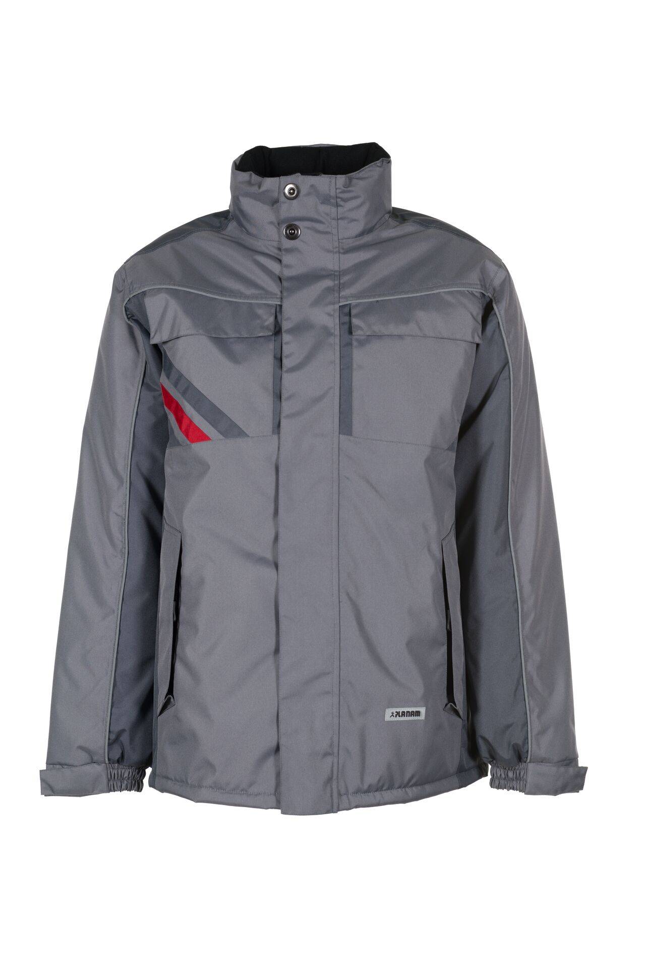 PLANAM Winterjacke zink/schiefer/rot Highline Gr. XL