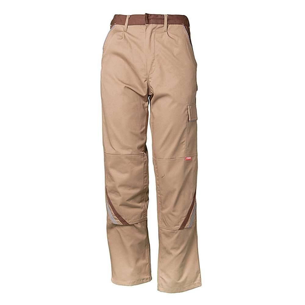 Bundhose - Gr. 68 - beige/braun - 65% PES - 35% CO - 285 g/m² - EN 26330 - strapazierfähig - Gummizug im Bund - "Highline"