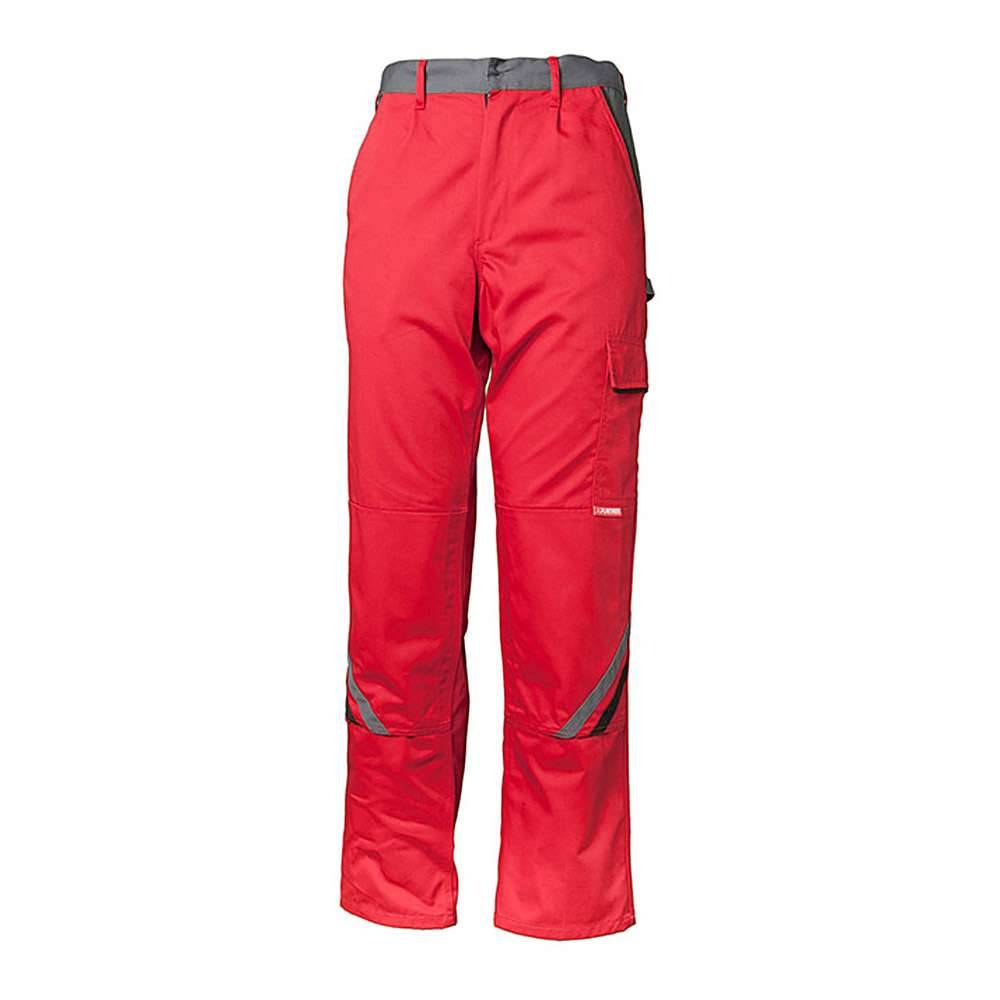 Bundhose - Gr. 68 - rot/schiefer - 65% PES - 35% CO - 285 g/m² - EN 26330 - strapazierfähig - Gummizug im Bund - "Highline"