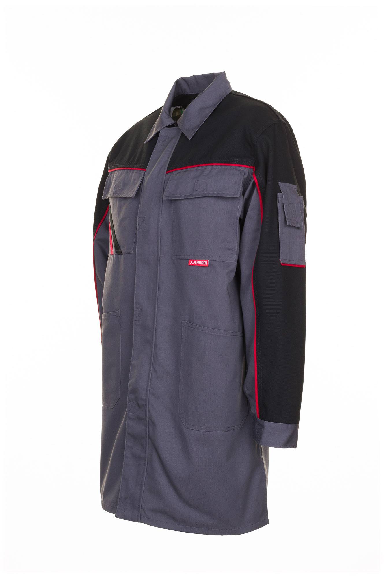 Planam Highline Berufsmantel schiefer/schwarz/rot 64 2352064