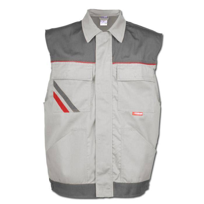 Arbeitsweste - Gr. 4XL - zink/schiefer - 65% PES - 35% CO - 320 g/m² - strapazierfähig - atmungsaktiv - schmutz- und wasserabweisend - "Highline"