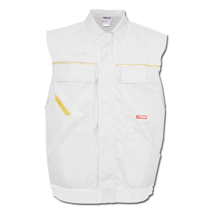 Arbeitsweste - Gr. XS - weiß/weiß - 65% PES - 35% CO - 320 g/m² - strapazierfähig - atmungsaktiv - schmutz- und wasserabweisend - "Highline"