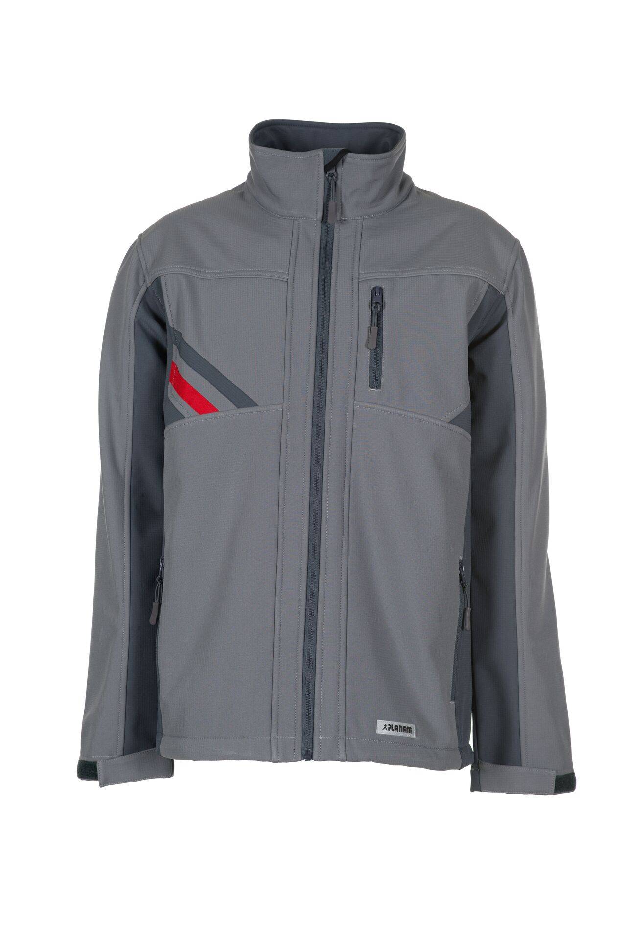 PLANAM Softshelljacke zink/schiefer/rot Highline Gr. XXXL