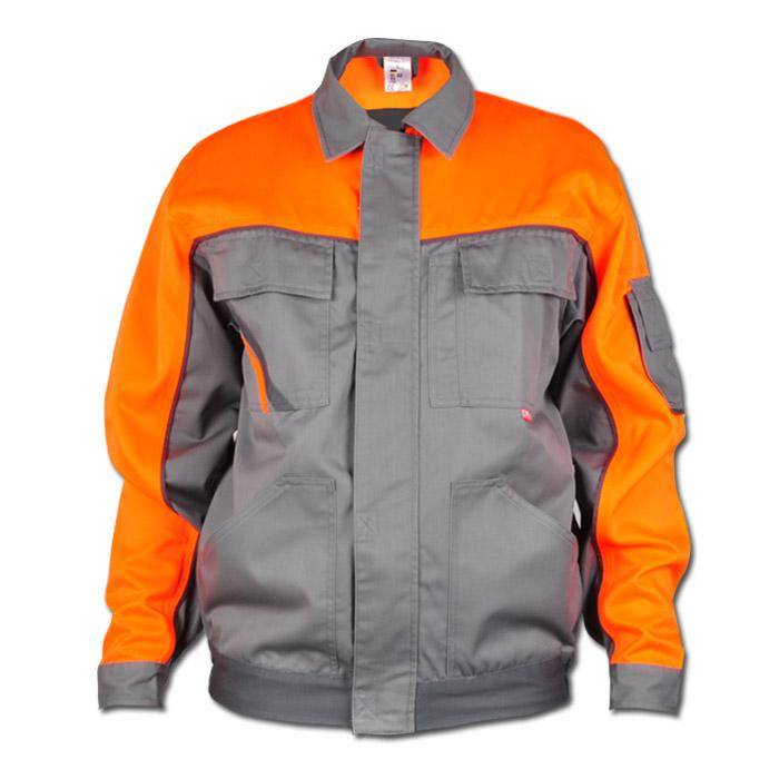 Bundjacke - Gr. 114 - zink/orange - 35/65% MG - Stoffgewicht 285 g/m² - "Visline" - Gummizug im Bund