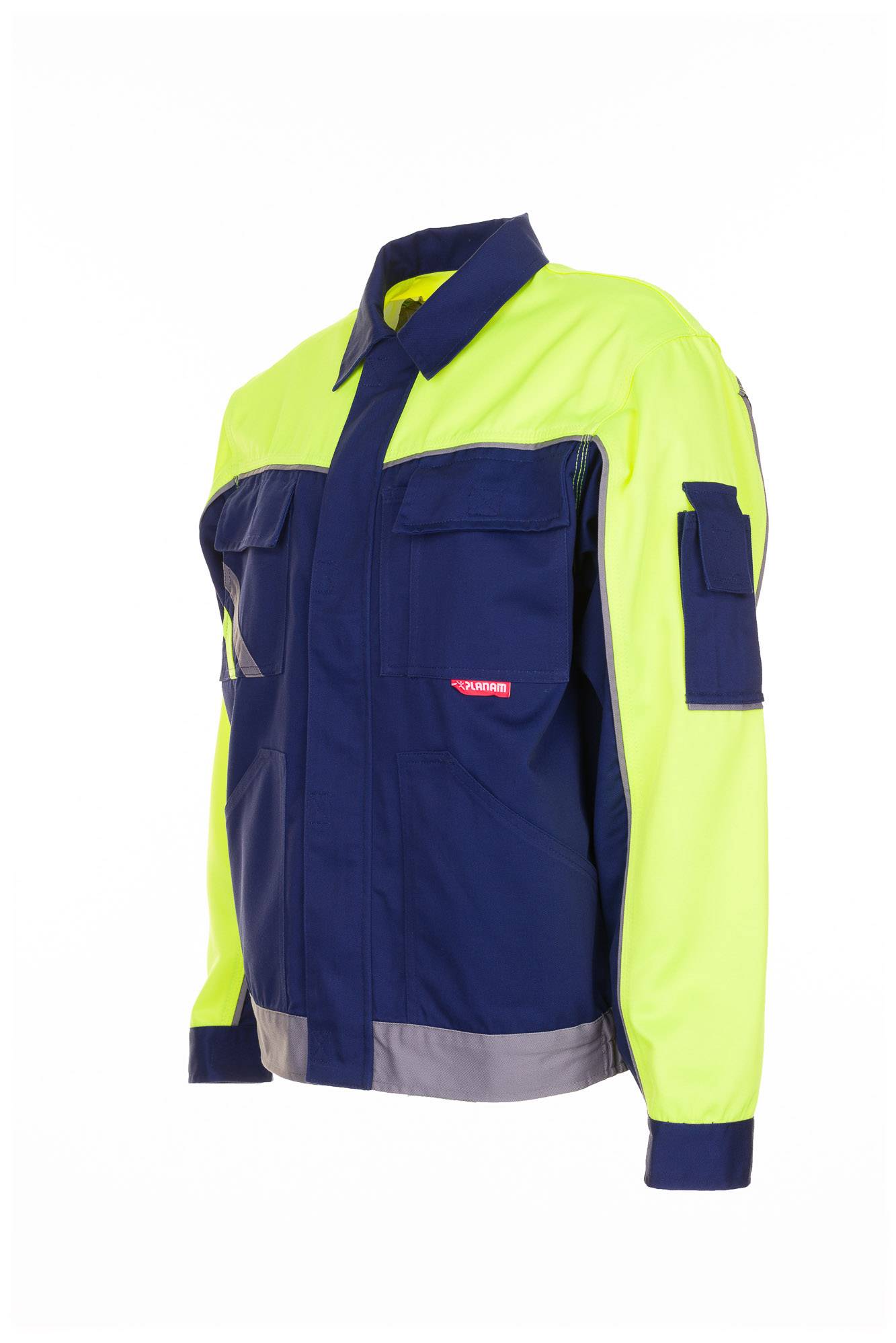Planam Visline V1 Bundjacke marine/gelb/zink 90 2413090
