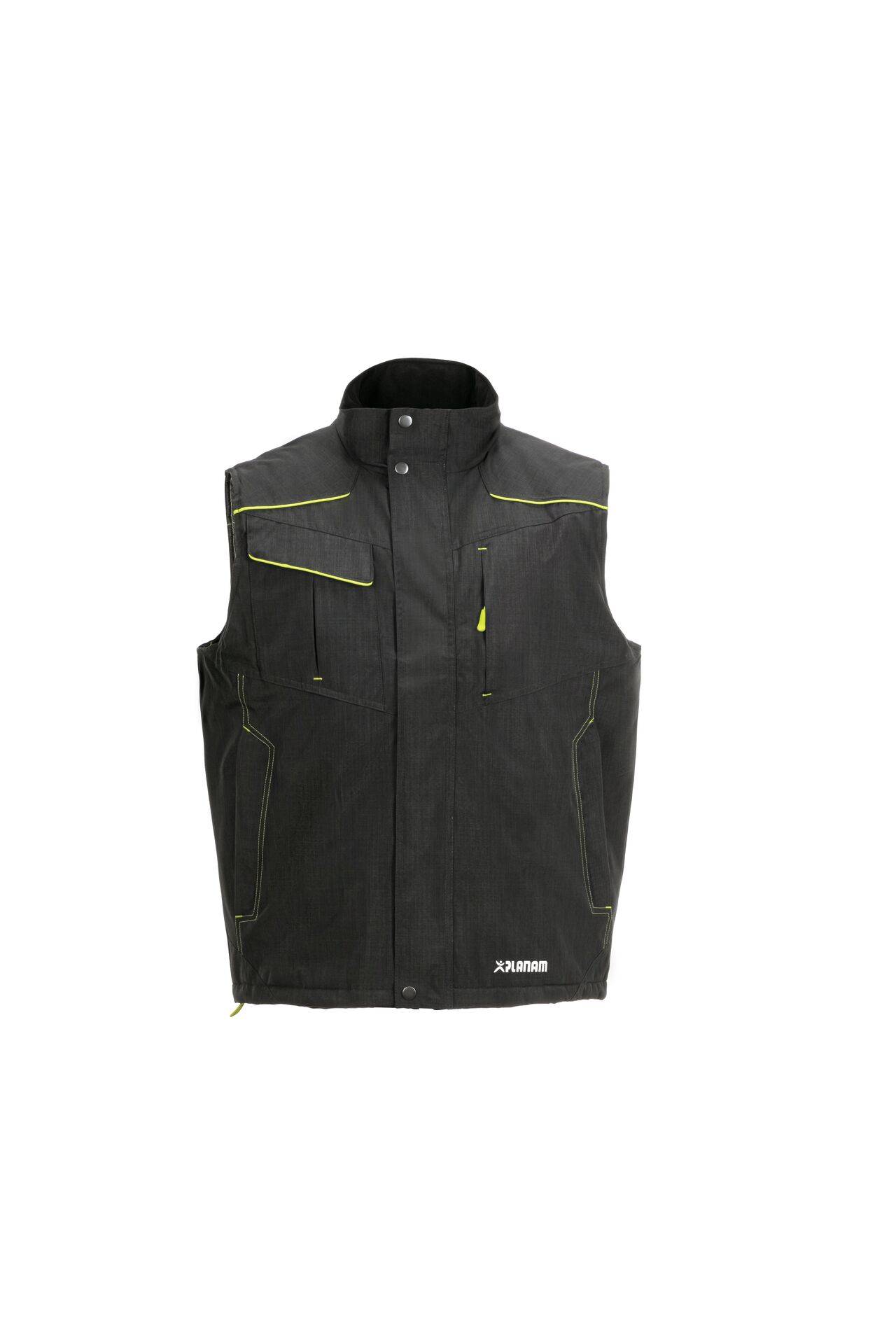 PLANAM Neon Weste grau/grün Outdoor Gr. XL