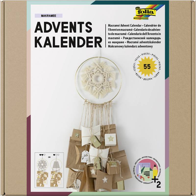 folia Adventskalender-Set MAKRAMEE, 55-teilig