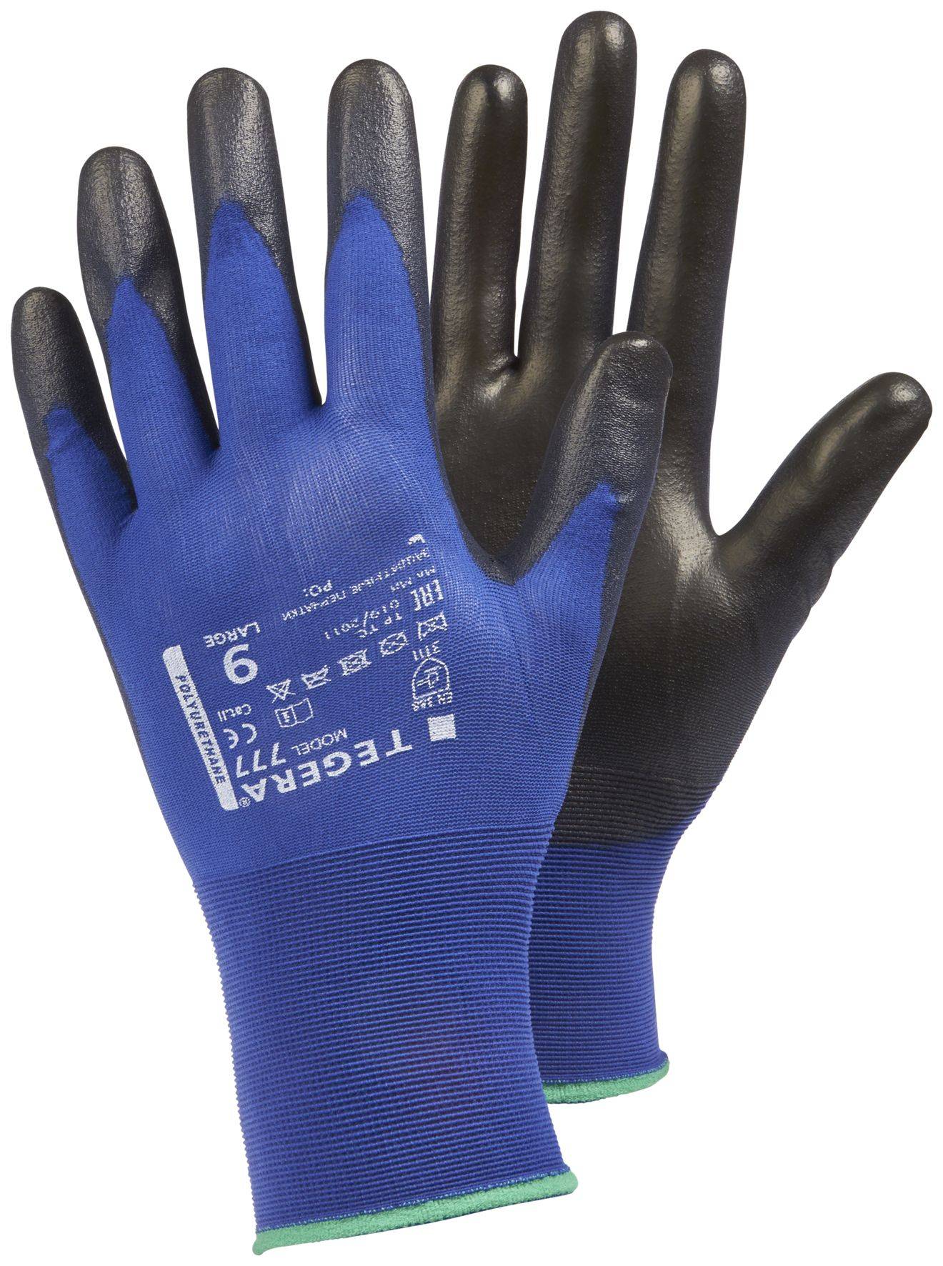 Arbeitshandschuhe TEGERA 777, Kat. II, blau/schwarz, Gr. 7