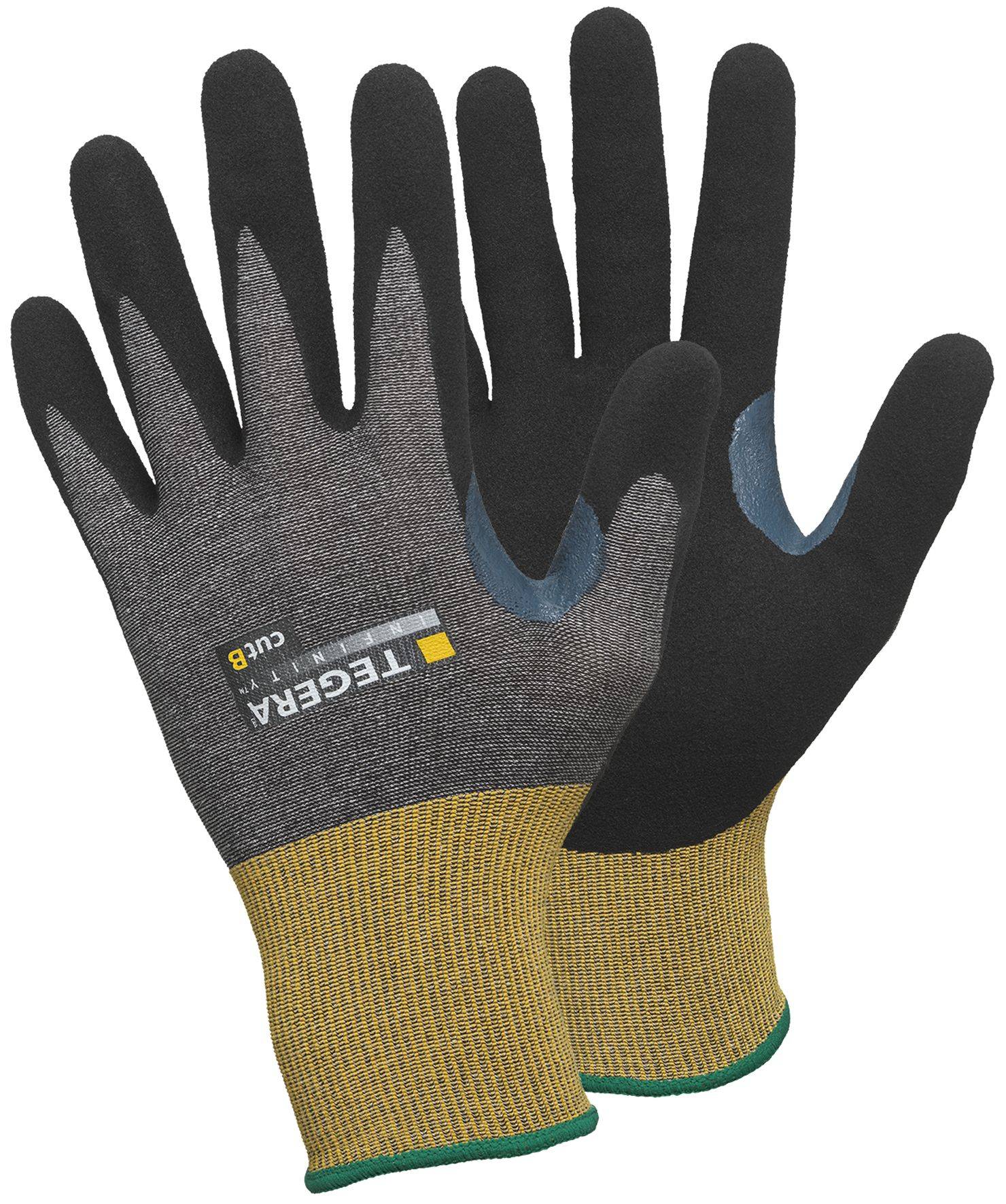 Schnitt-Handschuhe TEGERA Infinity 8805, Kat. II, grau/gelb, Gr. 10