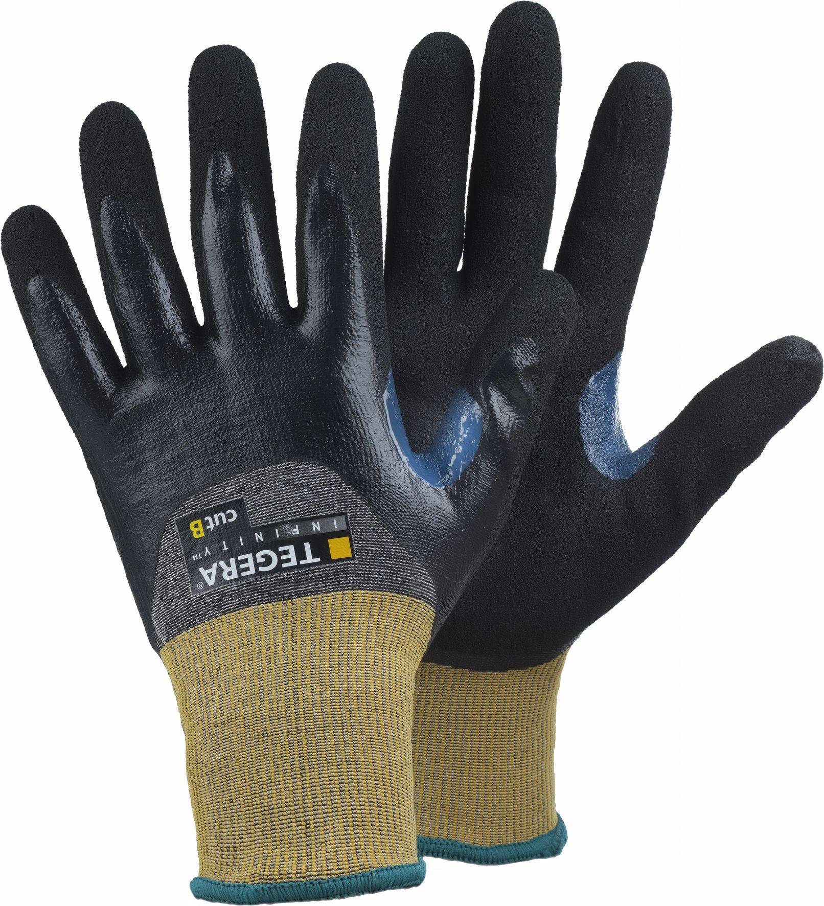 Schnitt-Handschuhe TEGERA Infinity 8806, Kat. II, grau/gelb, Gr. 10