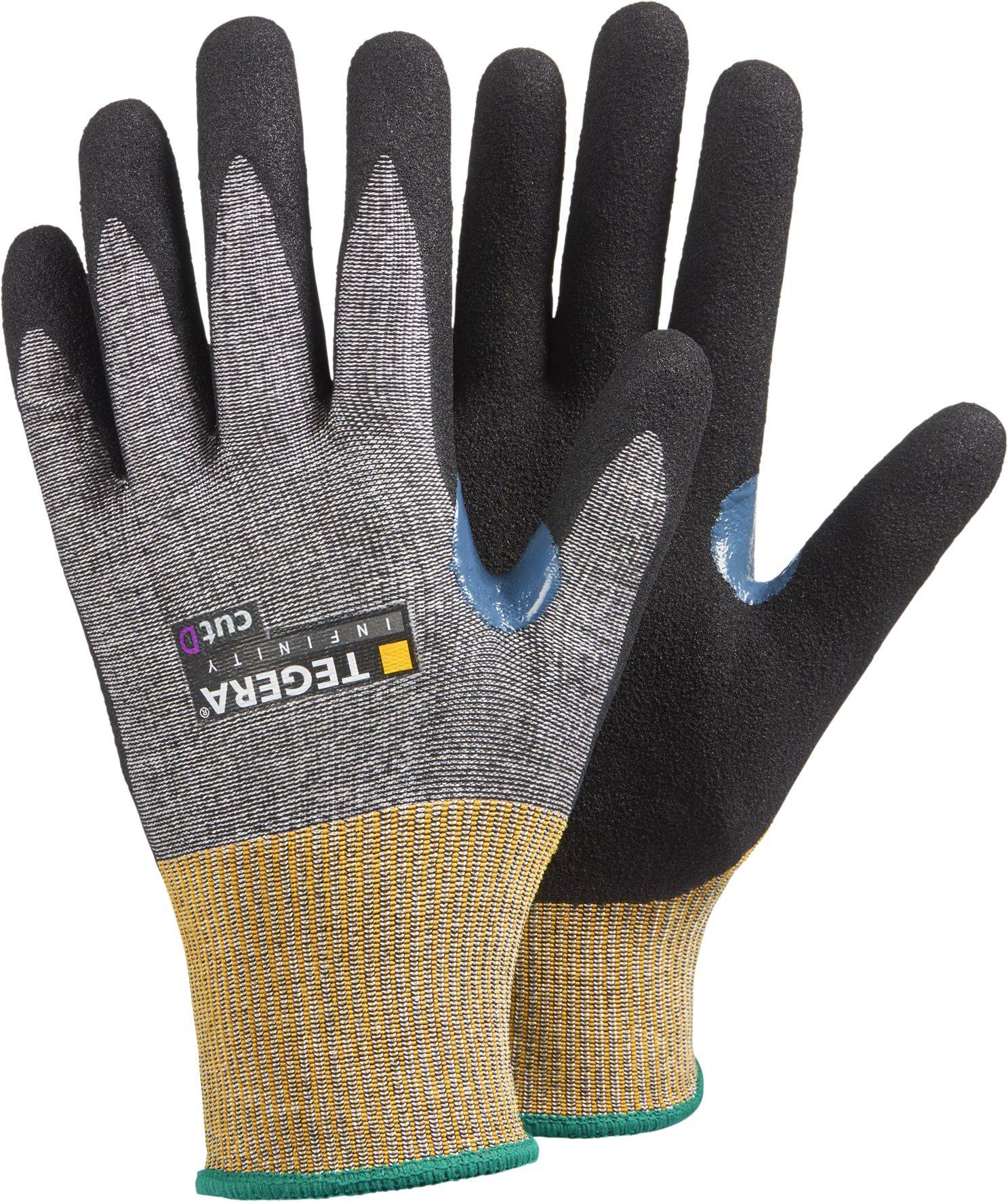 Schnitt-Handschuhe TEGERA Infinity 8807, Kat. II, gelb/schwarz, Gr. 9