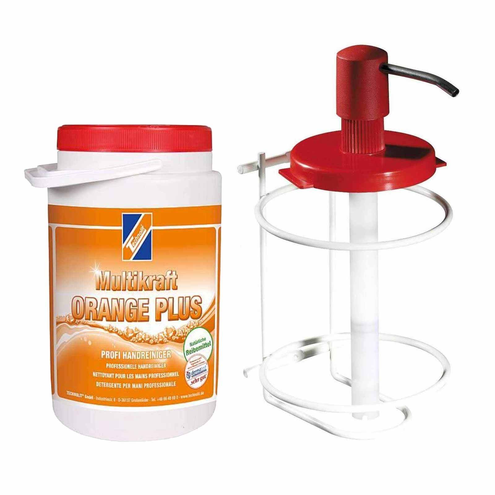 TECHNOLIT Handreiniger Multikraft ORANGE Plus 3 Liter inkl. Spendersystem