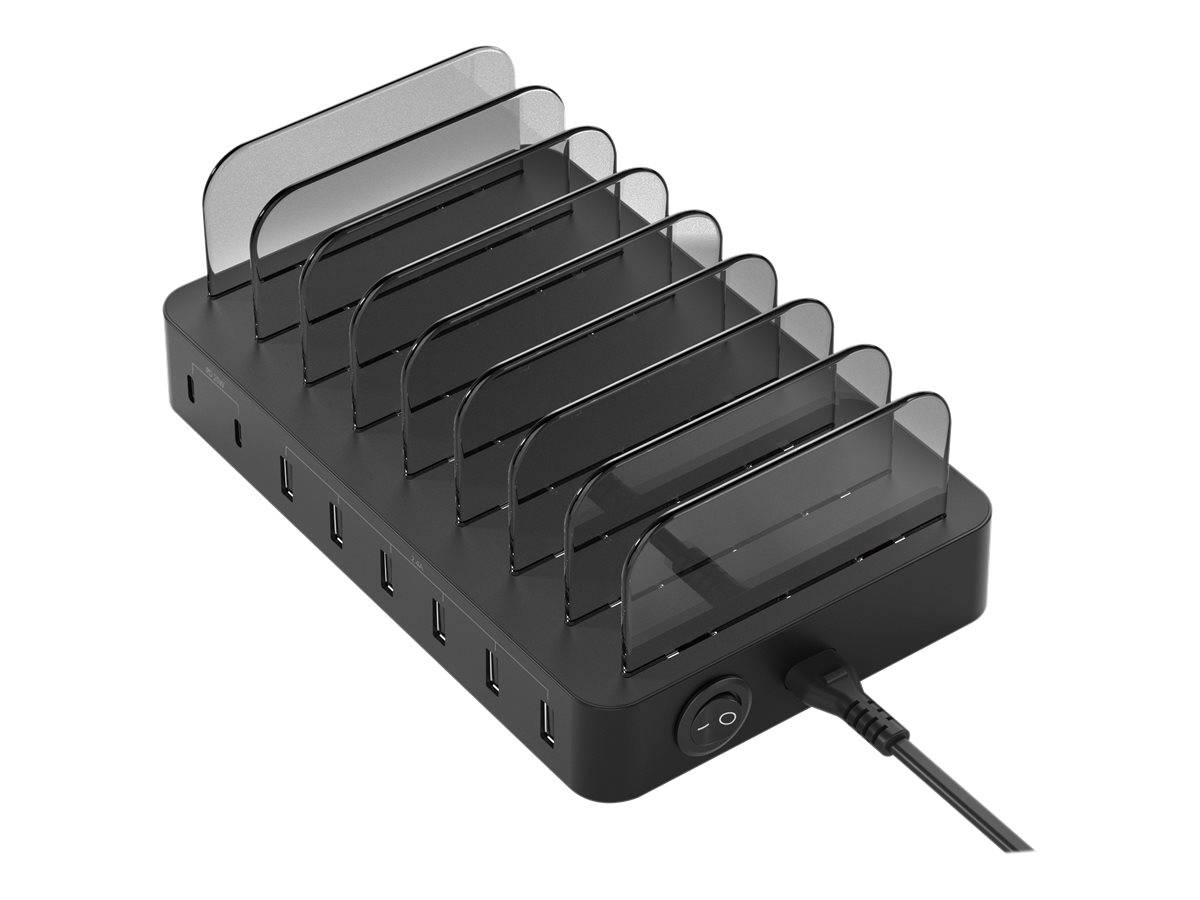 Conceptronic OZUL - Ladestation - 75 Watt - PD 3.0 - 8 Ausgabeanschlussstellen (6 x USB, 2 x USB-C)