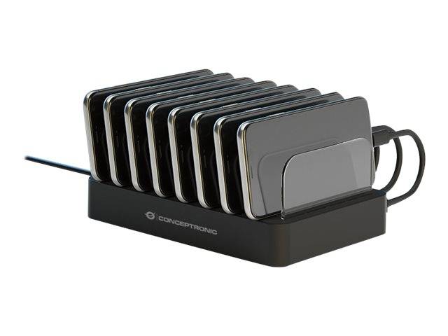 Conceptronic OZUL - Ladestation - 75 Watt - PD 3.0 - 8 Ausgabeanschlussstellen (6 x USB, 2 x USB-C)