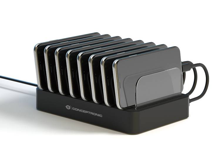 Conceptronic OZUL - Ladestation - 75 Watt - PD 3.0 - 8 Ausgabeanschlussstellen (6 x USB, 2 x USB-C)