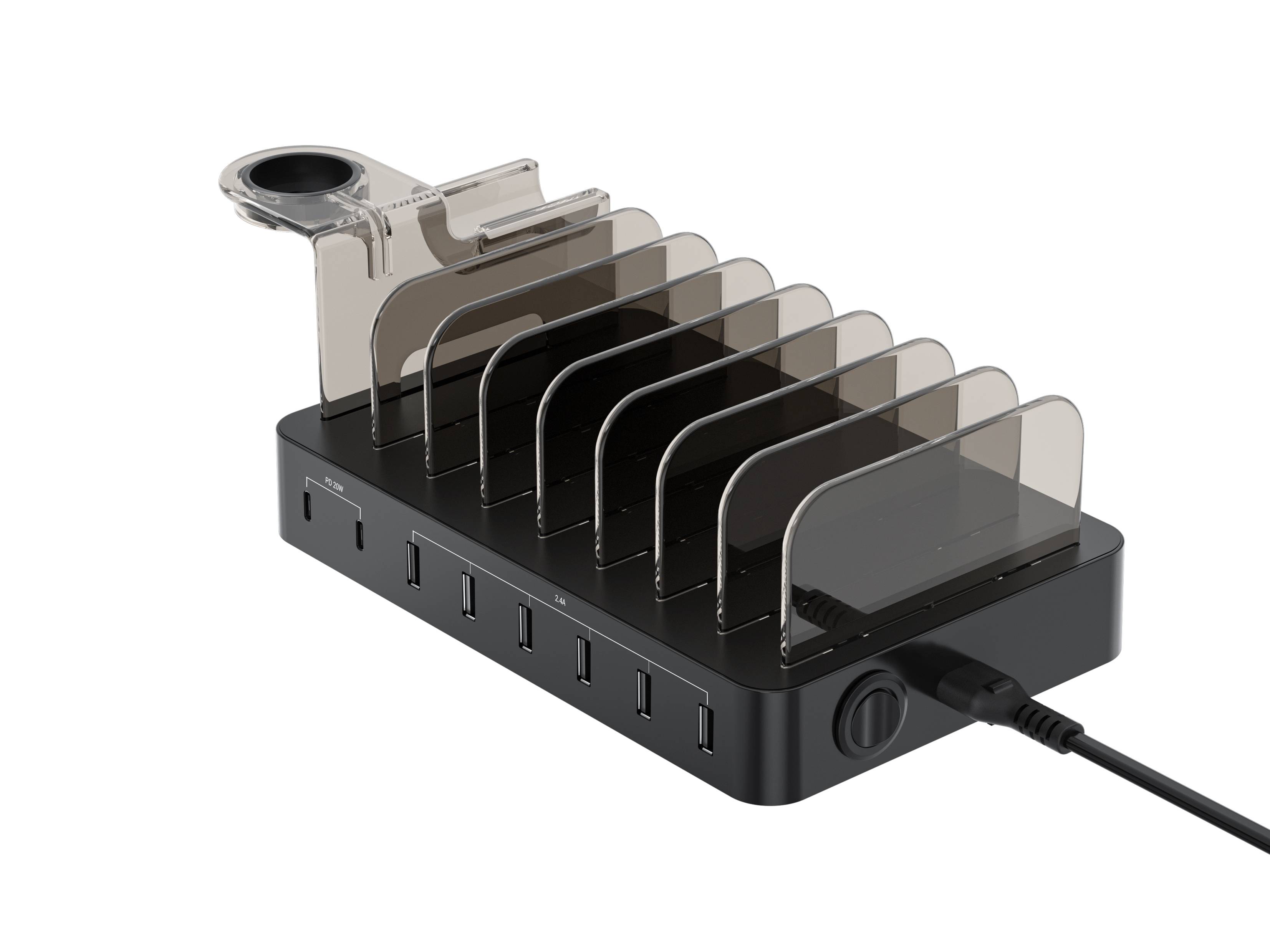 Conceptronic OZUL - Ladestation - 75 Watt - PD 3.0 - 8 Ausgabeanschlussstellen (6 x USB, 2 x USB-C)