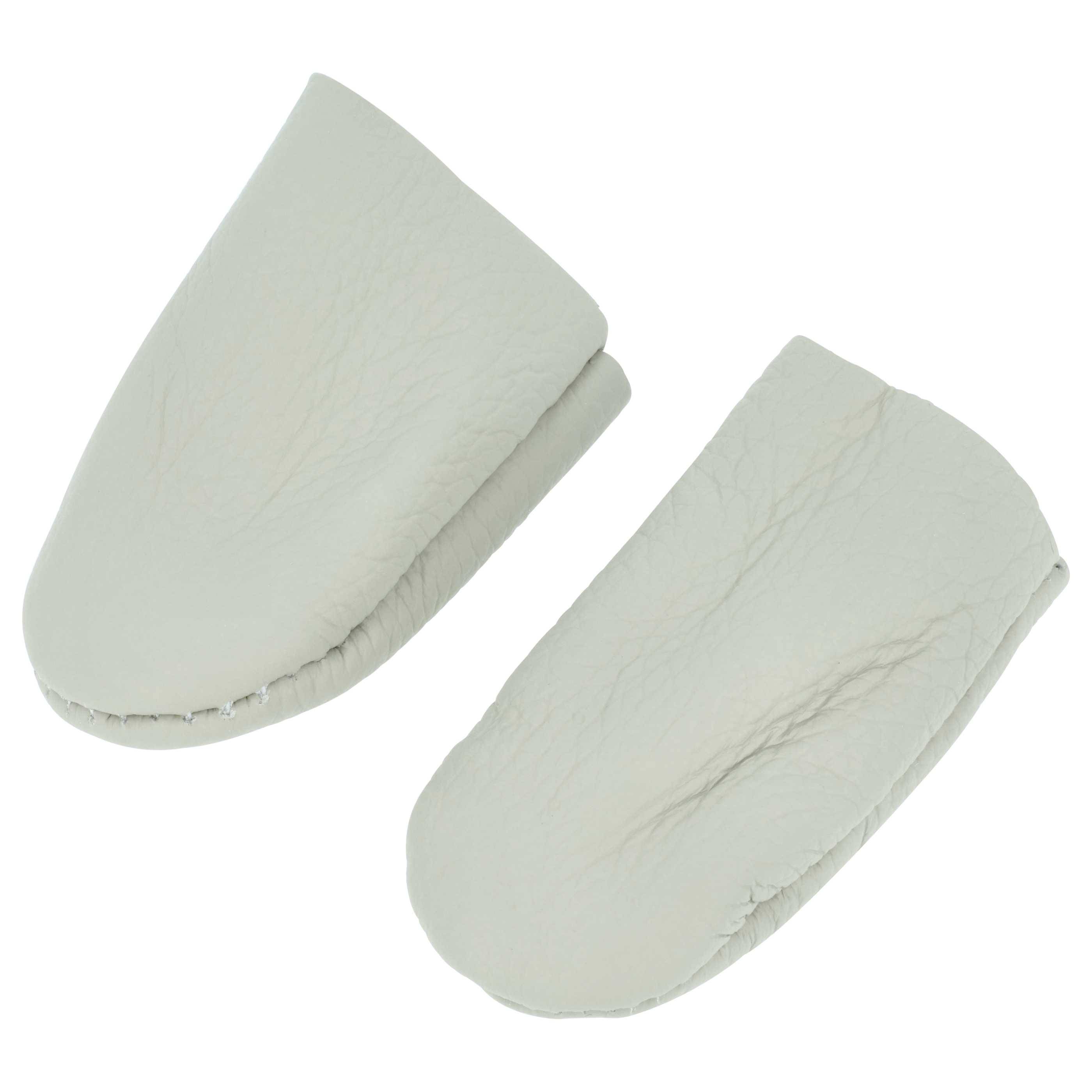 vhbw Fingerschutz zum Nähen, Spinnen, Schnitzen u.a. - 2-teiliges Set (Daumen-Fingerling + Zeigefinger-Fingerling), Leder