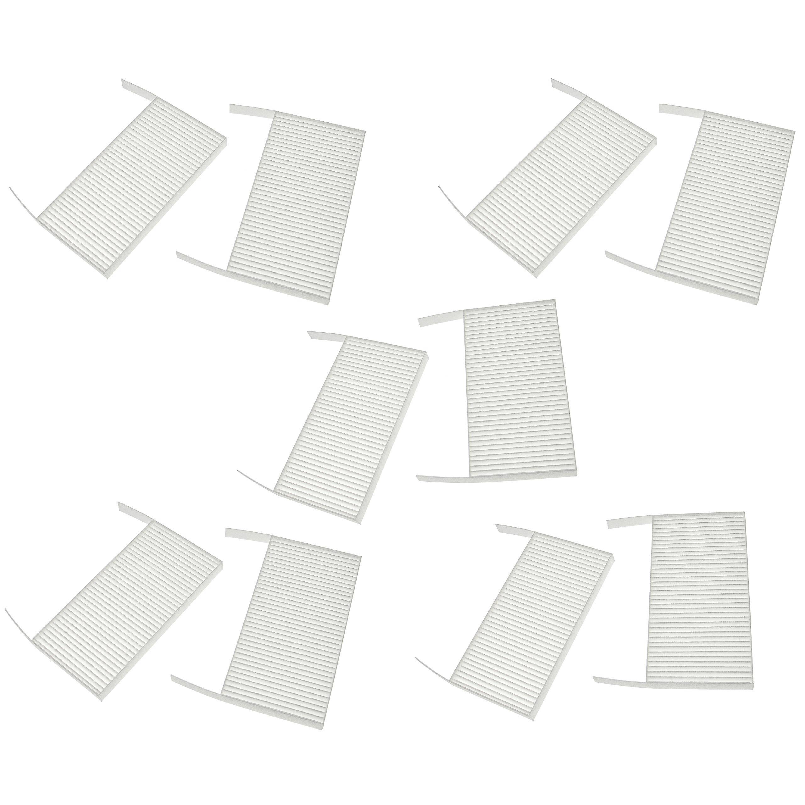 vhbw Filterset kompatibel mit Zehnder ComfoAir 70 Lüftungsgerät - Luftfilter G4 / F7 (10 Stück), 19 x 10 x 3 cm, Weiß