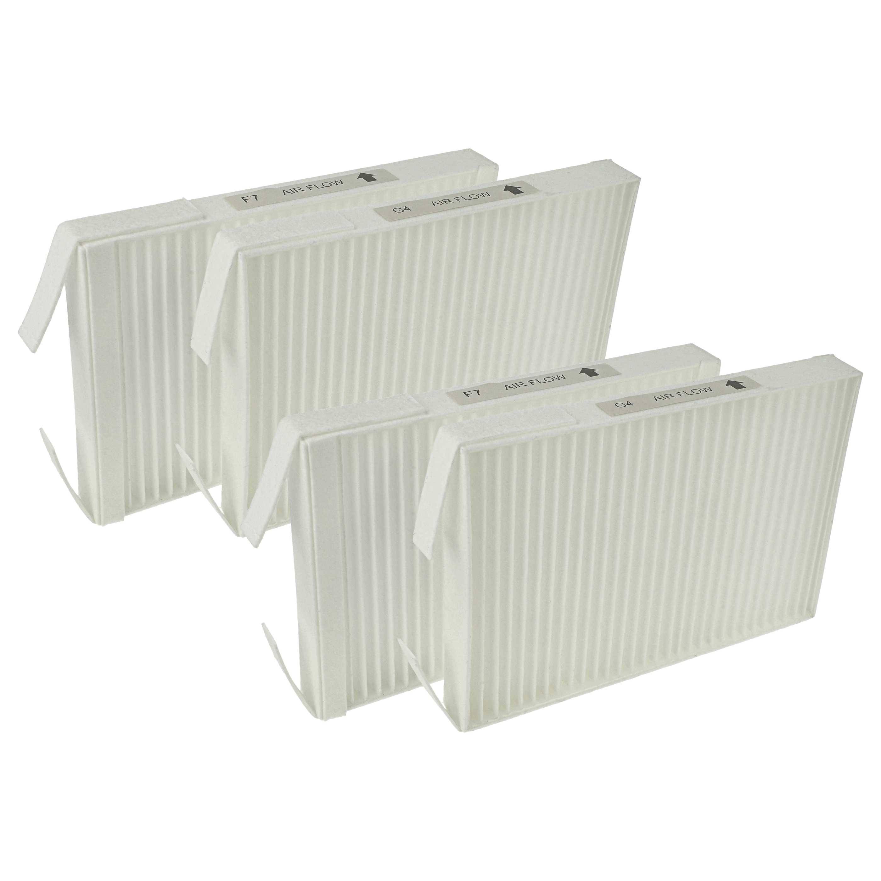 vhbw Filterset Ersatz für Zehnder 527005400 für Lüftungsgerät - Luftfilter G4 / F7 (4 Stück), 18 x 12 x 4 cm, Weiß