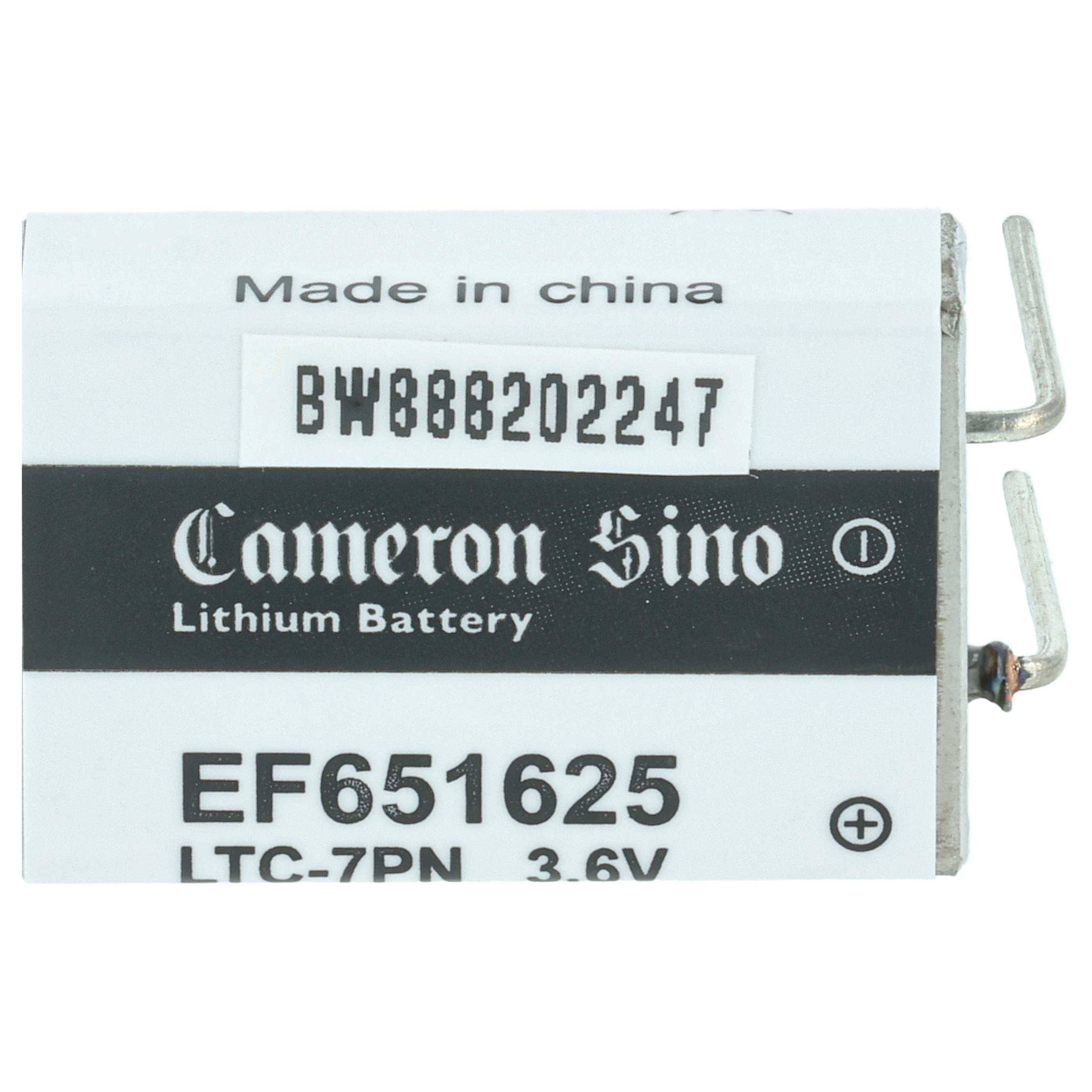 vhbw 2x EF651625 Spezial-Batterien - Primärbatterien mit Lötpins (750 mAh, 3,6 V, Li-SOCl2)
