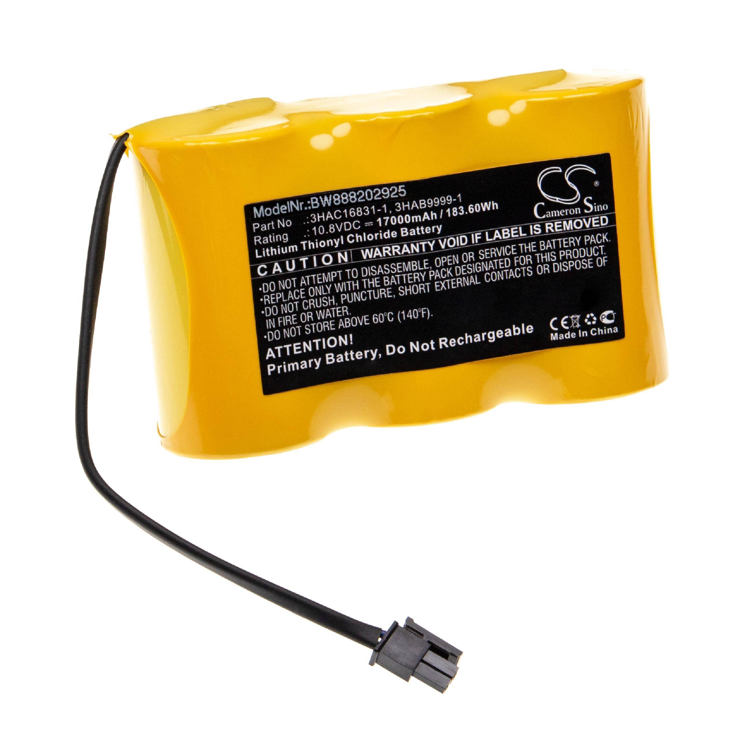 vhbw Batterie Ersatz für ABB 3HAC13150-1, 3HAC16831-1, 3HAC 16831-1, 41A030BJ0001 für Industrieroboter (17000mAh, 10,8V, Li-SOCl2)