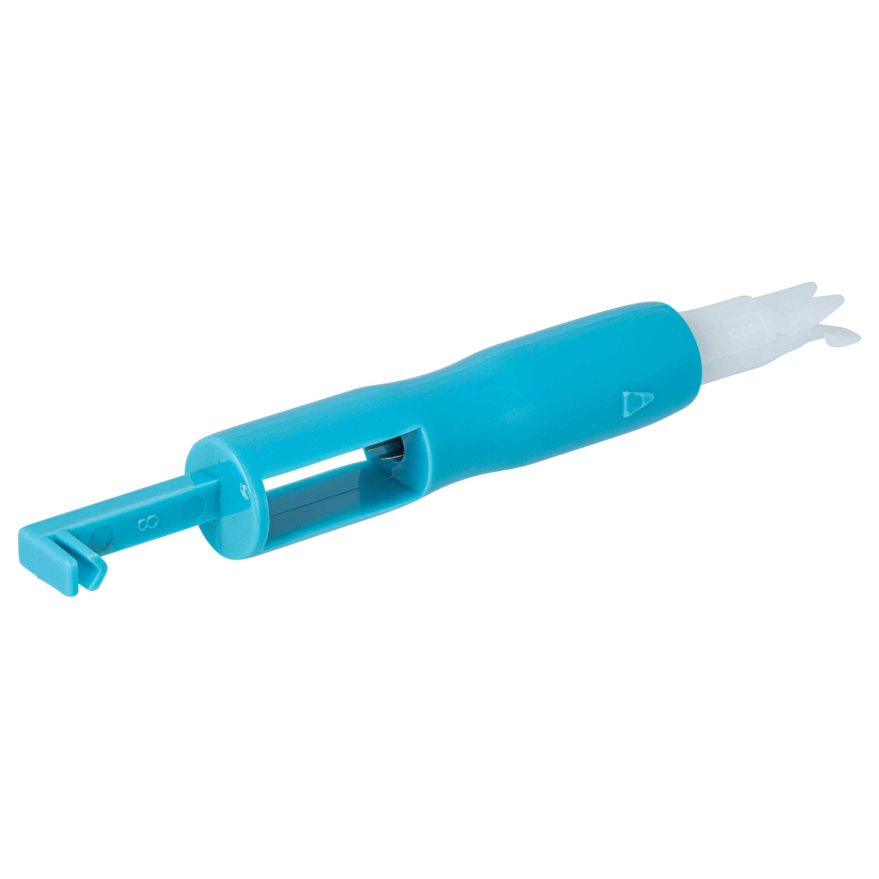 vhbw Nadeleinfädler für Haushaltsnähmaschinen - Kunststoff, Länge 7 cm, Blau