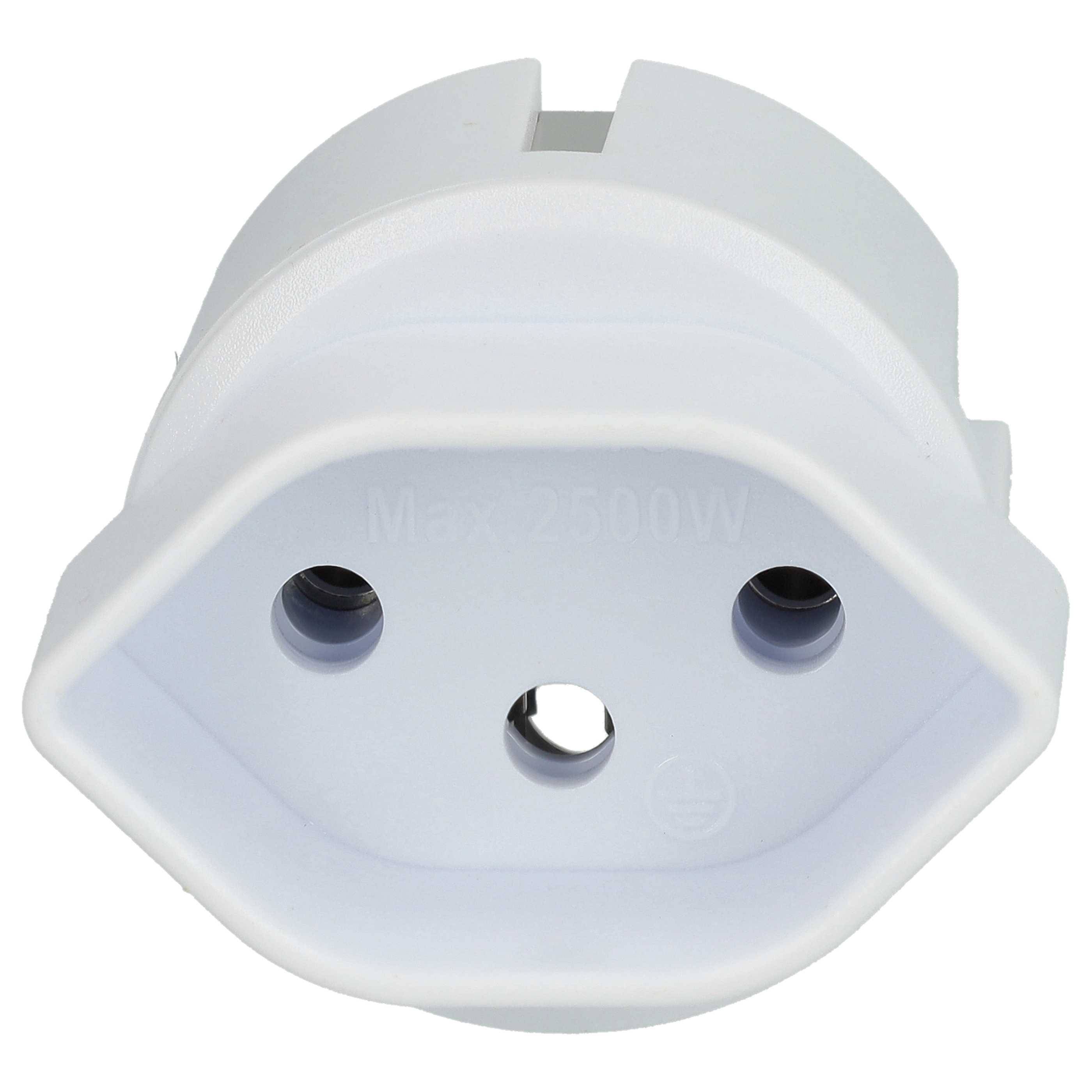vhbw Reisestecker Adapter Typ J, SN 441011 (Euro-Stecker auf Schweizer-Buchse / CH Stecksystem) - Reiseadapter, Weiß, Max. 250 V / 2500 W