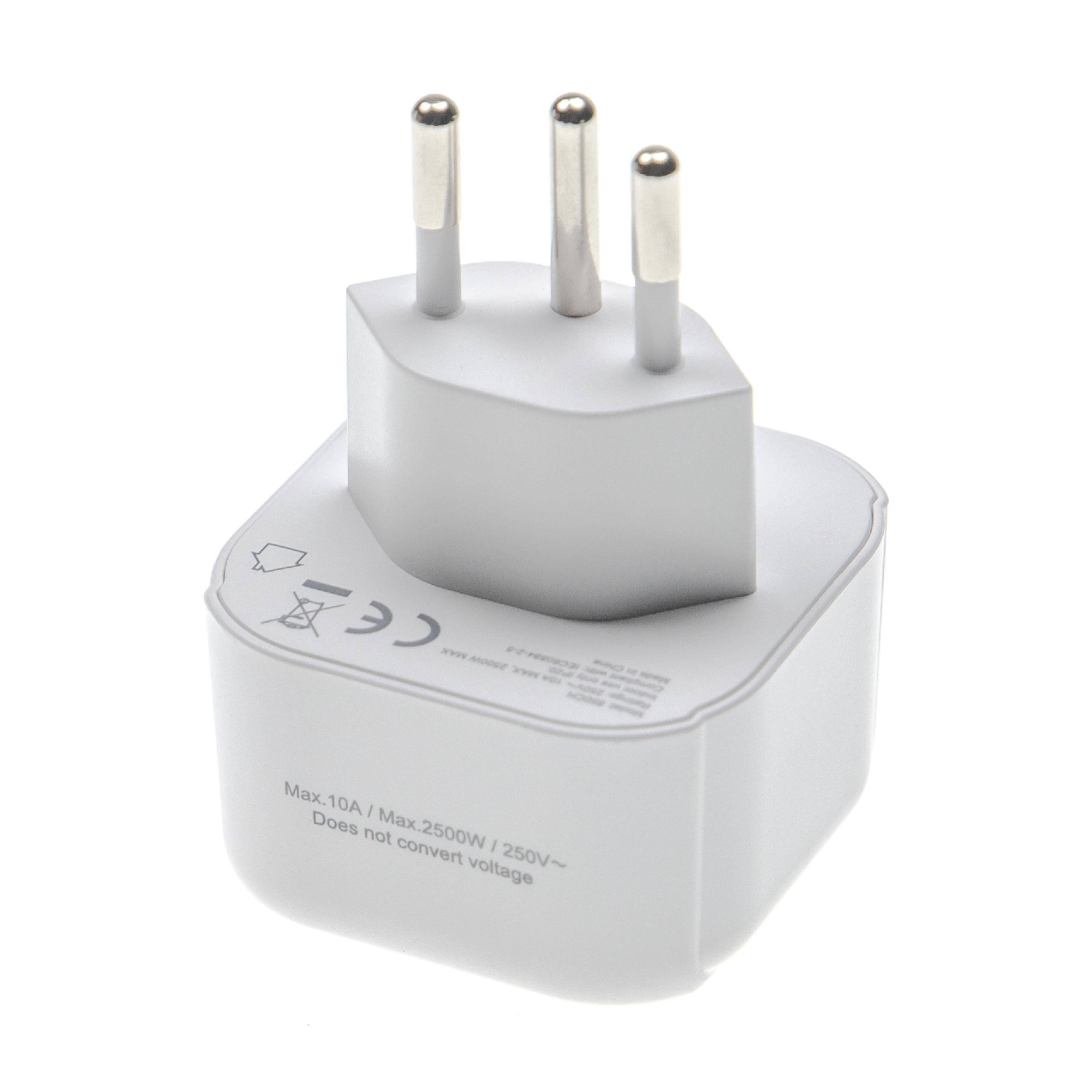 vhbw Reisestecker Adapter Typ J, SN 441011 (Schweizer-Stecker auf Euro-Buchse) - Reiseadapter, Weiß, Max. 250 V / 2500 W