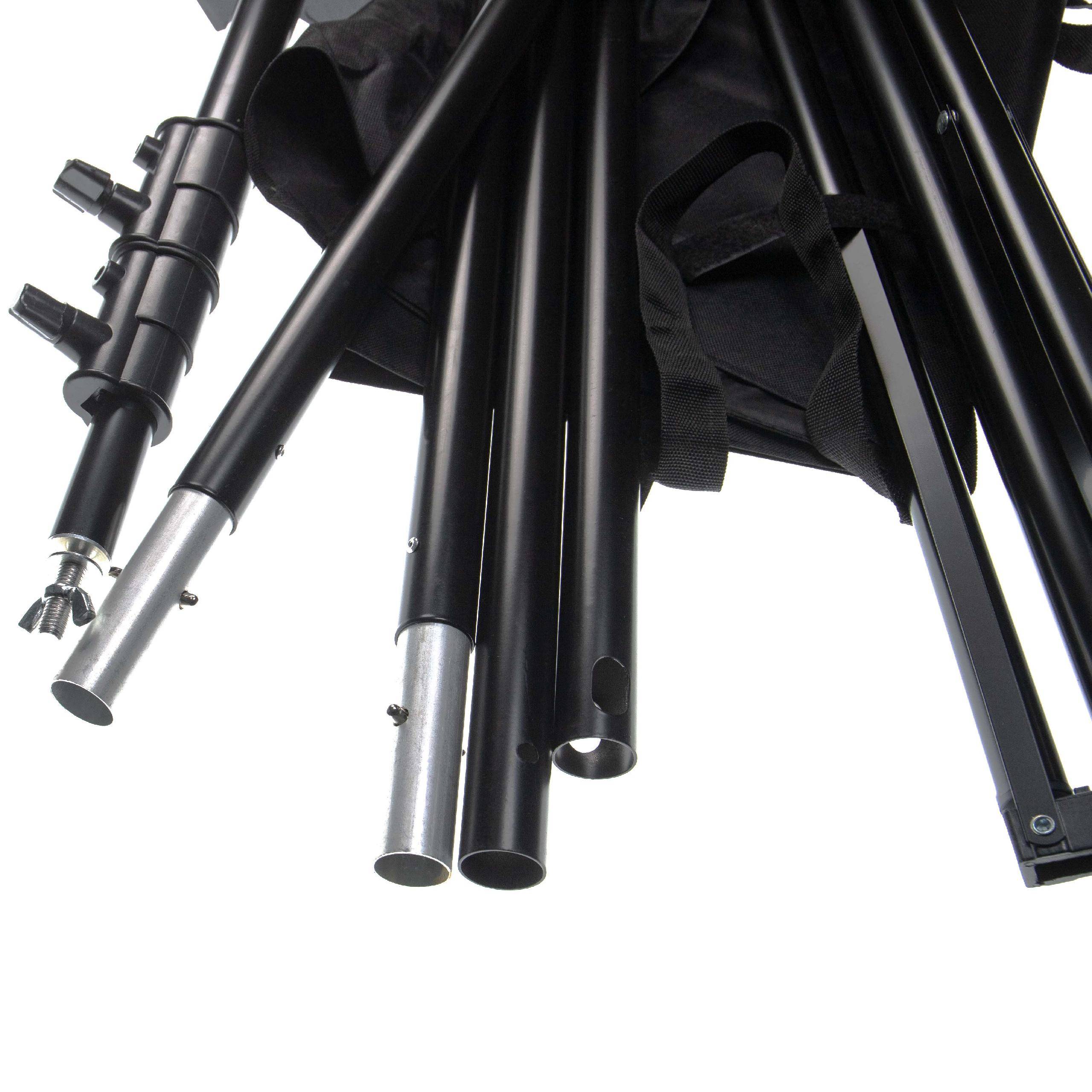 vhbw Hintergrundsystem kompatibel mit Fotohintergründe - Teleskophalterung, Max. 300 cm x 400 cm, Aluminium, Schwarz