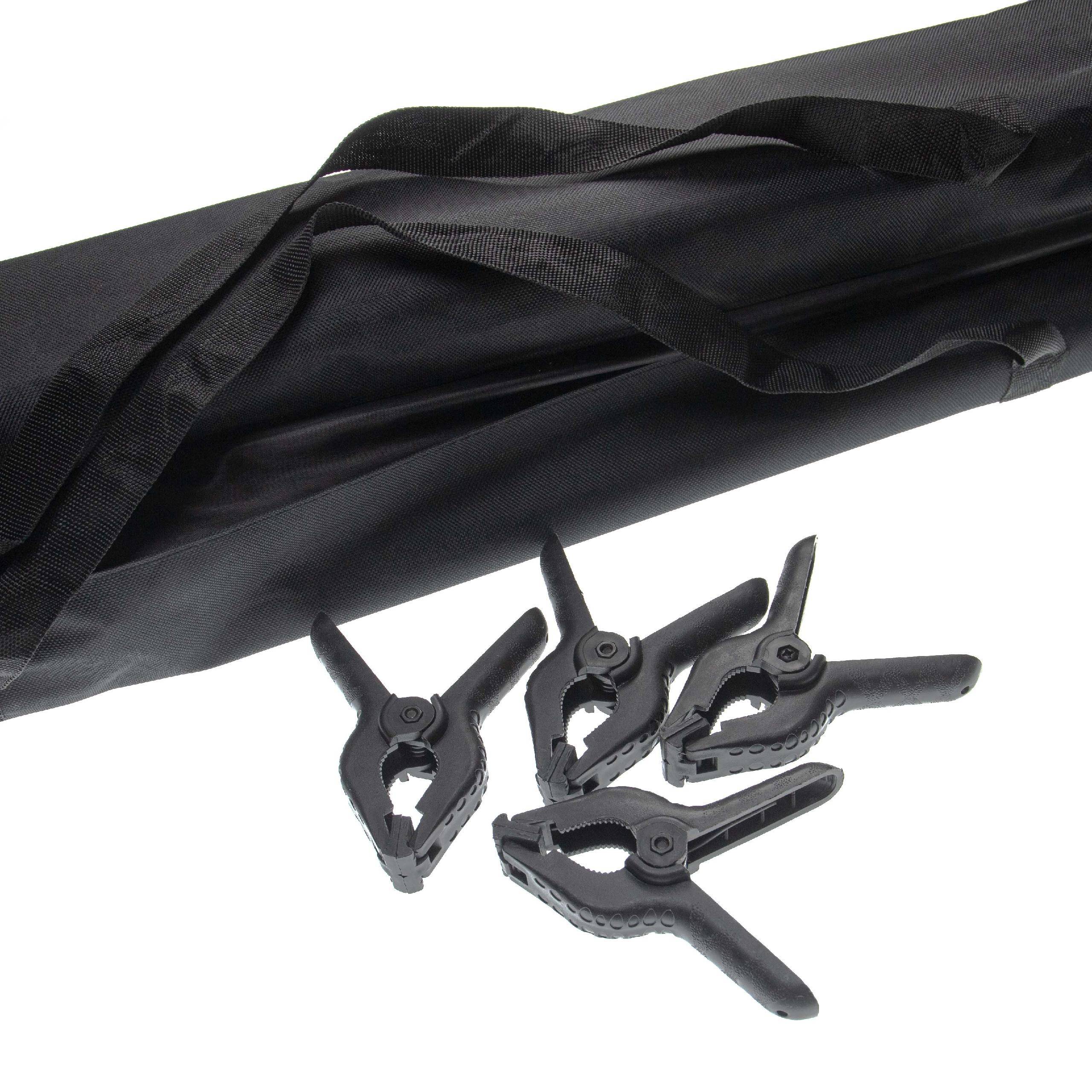 vhbw Hintergrundsystem kompatibel mit Fotohintergründe - Teleskophalterung, Max. 300 cm x 400 cm, Aluminium, Schwarz