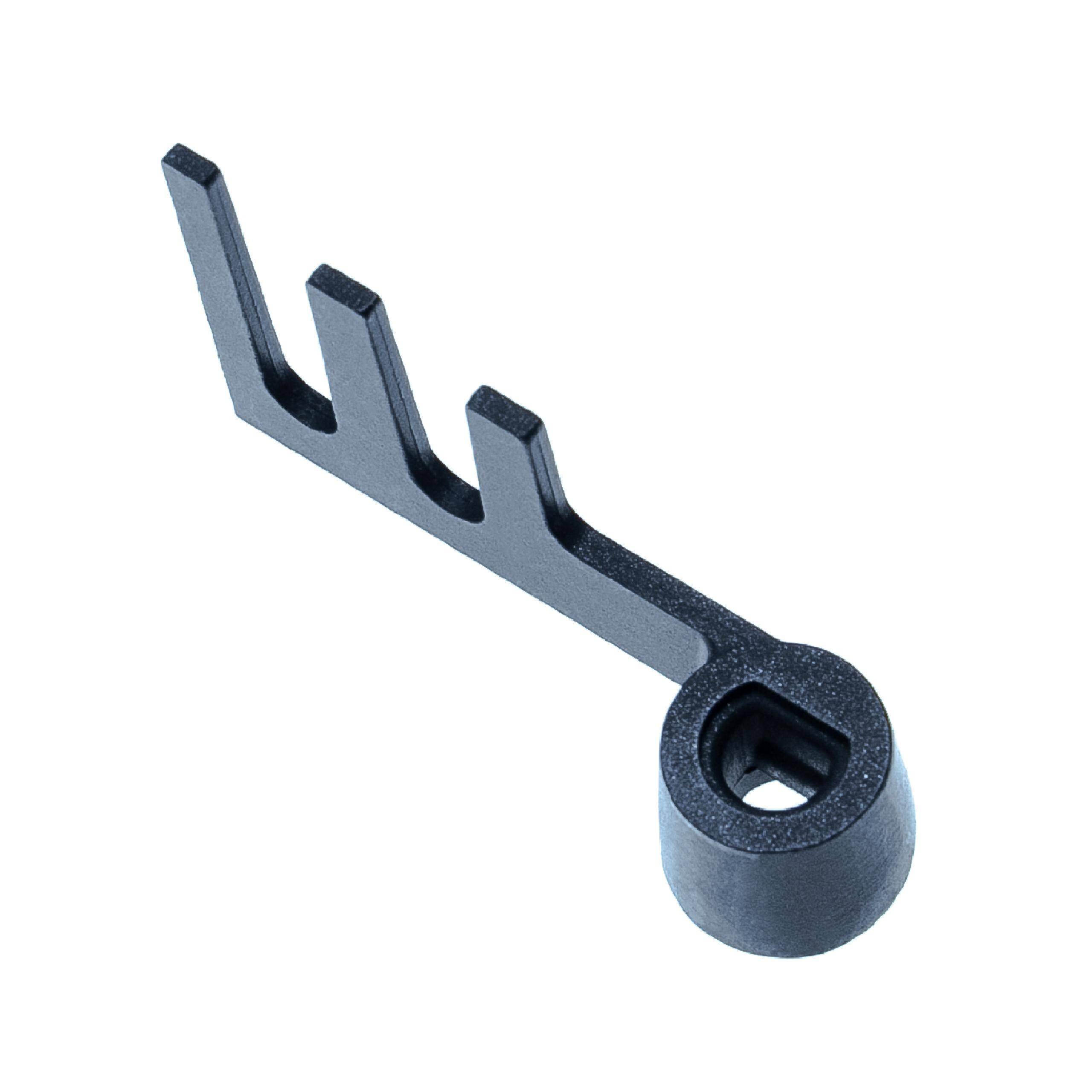 vhbw Knethaken kompatibel mit Panasonic SD-ZB2502WXE, SD-ZB2512 Brotbackautomat - Rührhaken, Dreizack, 6,7 x 4,2 cm, Aluminiumlegierung, Schwarz