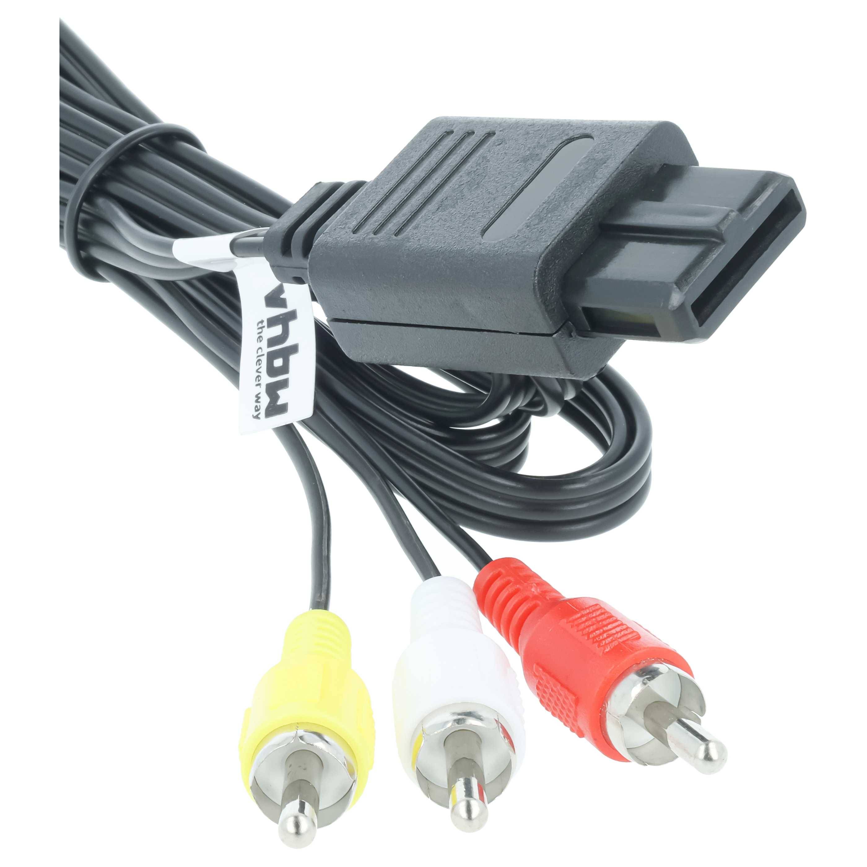 vhbw Audio Video Composite Kabel kompatibel mit Nintendo GameCube, 64, SFC (SNES), NGC, N64 Spielekonsole - AV-Kabel, 150 cm
