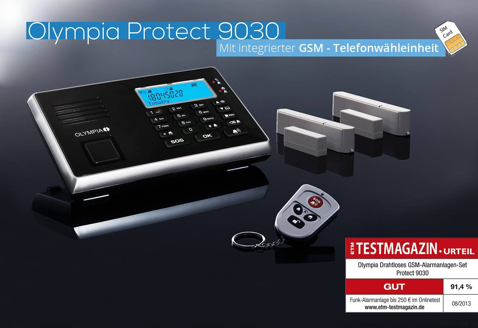 OLYMPIA Protect 9030 Drahtloses GSM Alarmanlagen-Set