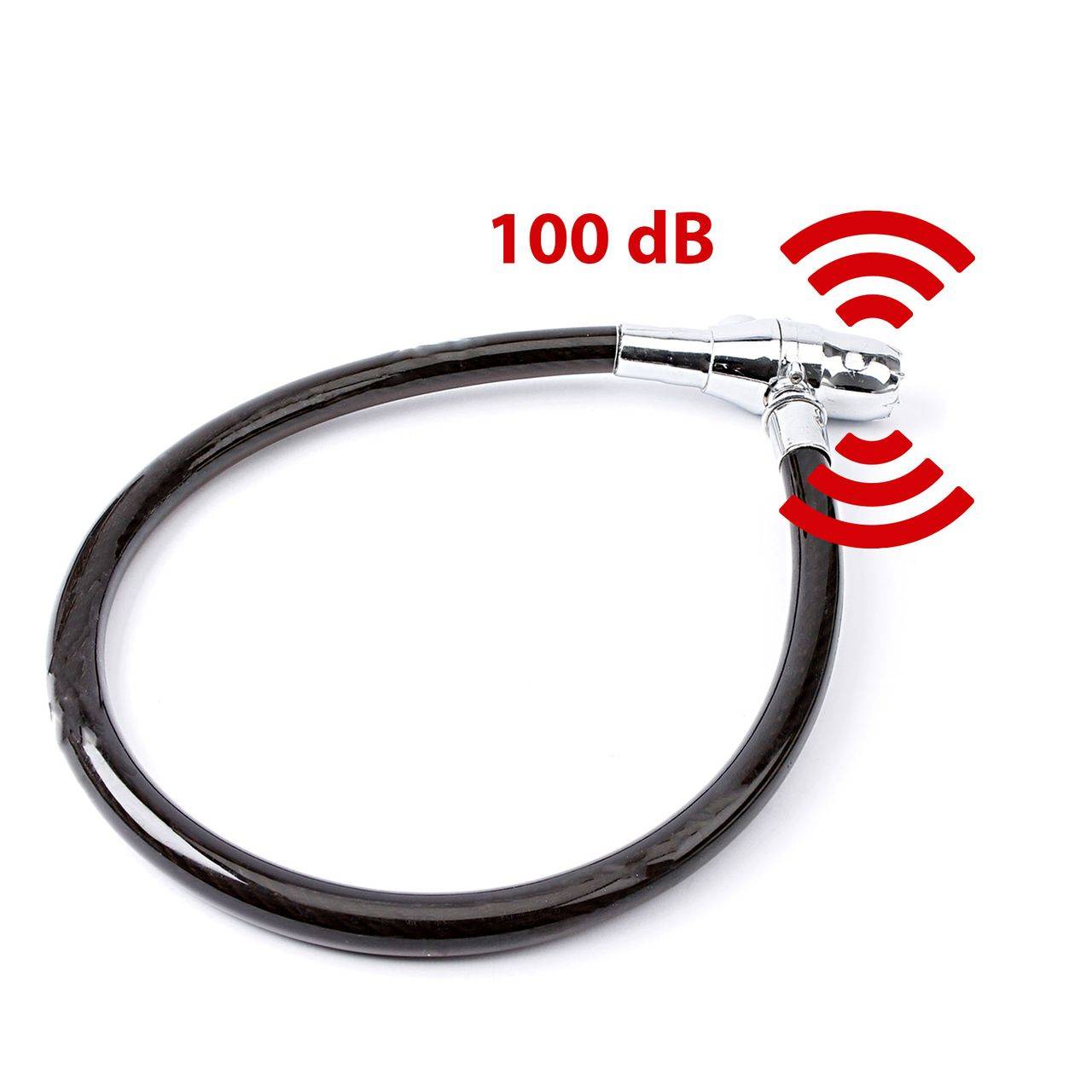 OLYMPIA Fahrradschloss Alarmschloss Kabelschloss Ringschloss mit Alarm 100dB 60cm